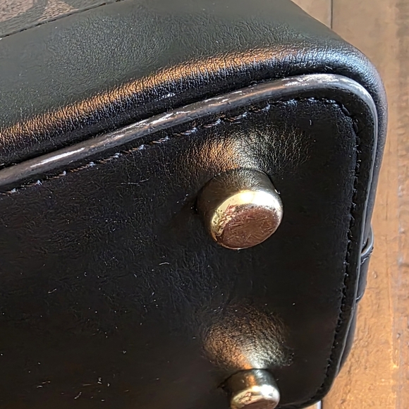 Coach Sierra Satchel In Brown Signature Coated Canvas With Black Leather Trim - Picture 12 of 13